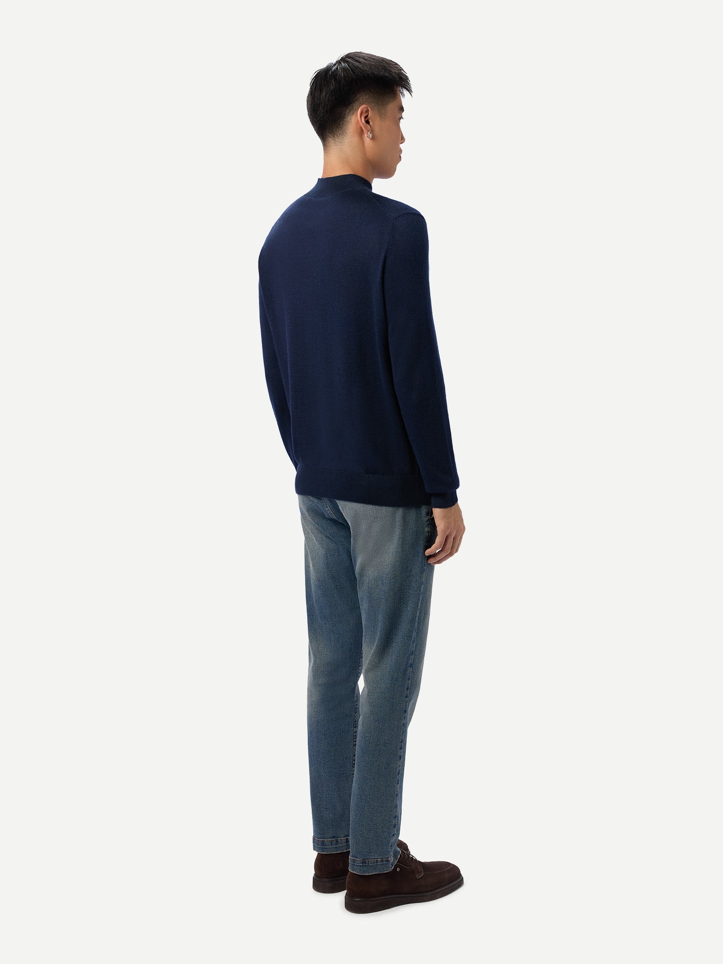 Men Cashmere Silk High Neck Sweater