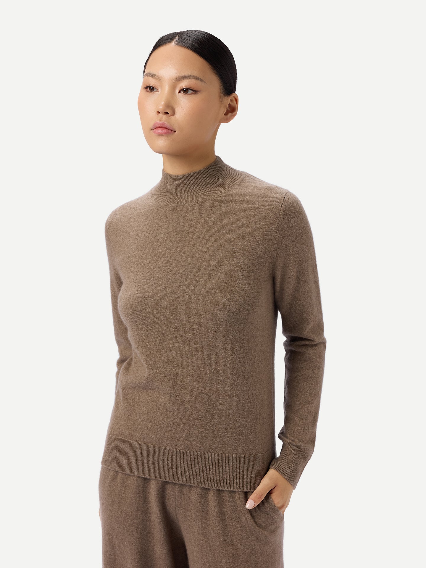 Timeless Cashmere Mock Neck Sweater