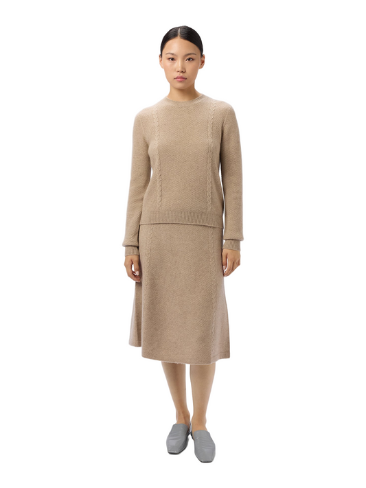 Organic Color Cashmere A-Line Knitted Skirt Warm Grey - Gobi Cashmere amazonimage