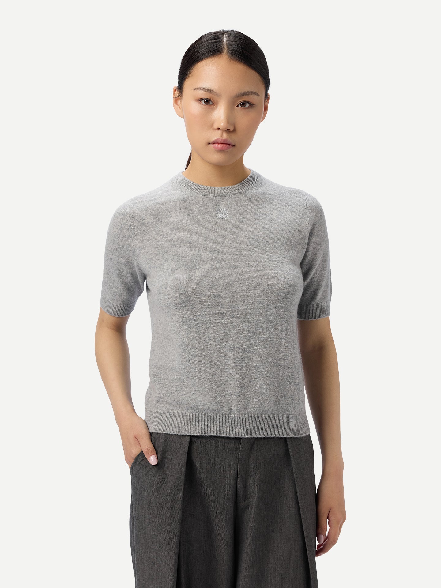 Elbow-Length Sleeve Cashmere Sweater High Rise - Gobi Cashmere