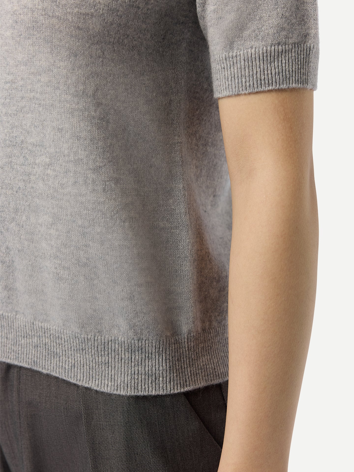 Elbow-Length Sleeve Cashmere Sweater High Rise - Gobi Cashmere