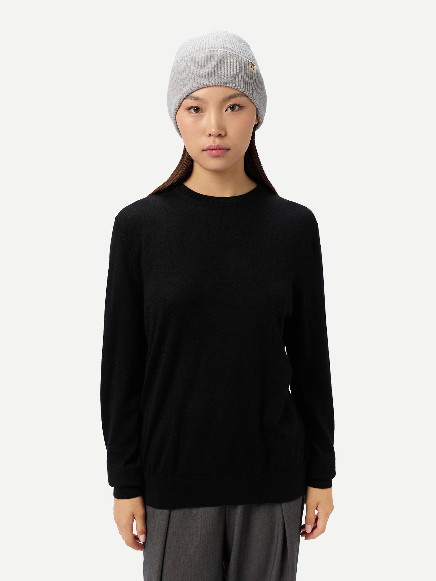 Cashmere Rib Knit Beanie
