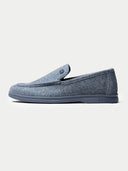 Blue slip-on shoe on a white background #color_steel-gray