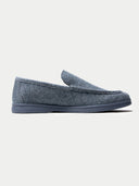 Pair of gray loafers on a white background #color_steel-gray