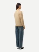 Organic Color Cashmere Timeless Crewneck Sweater Beige - Gobi Cashmere #color_beige