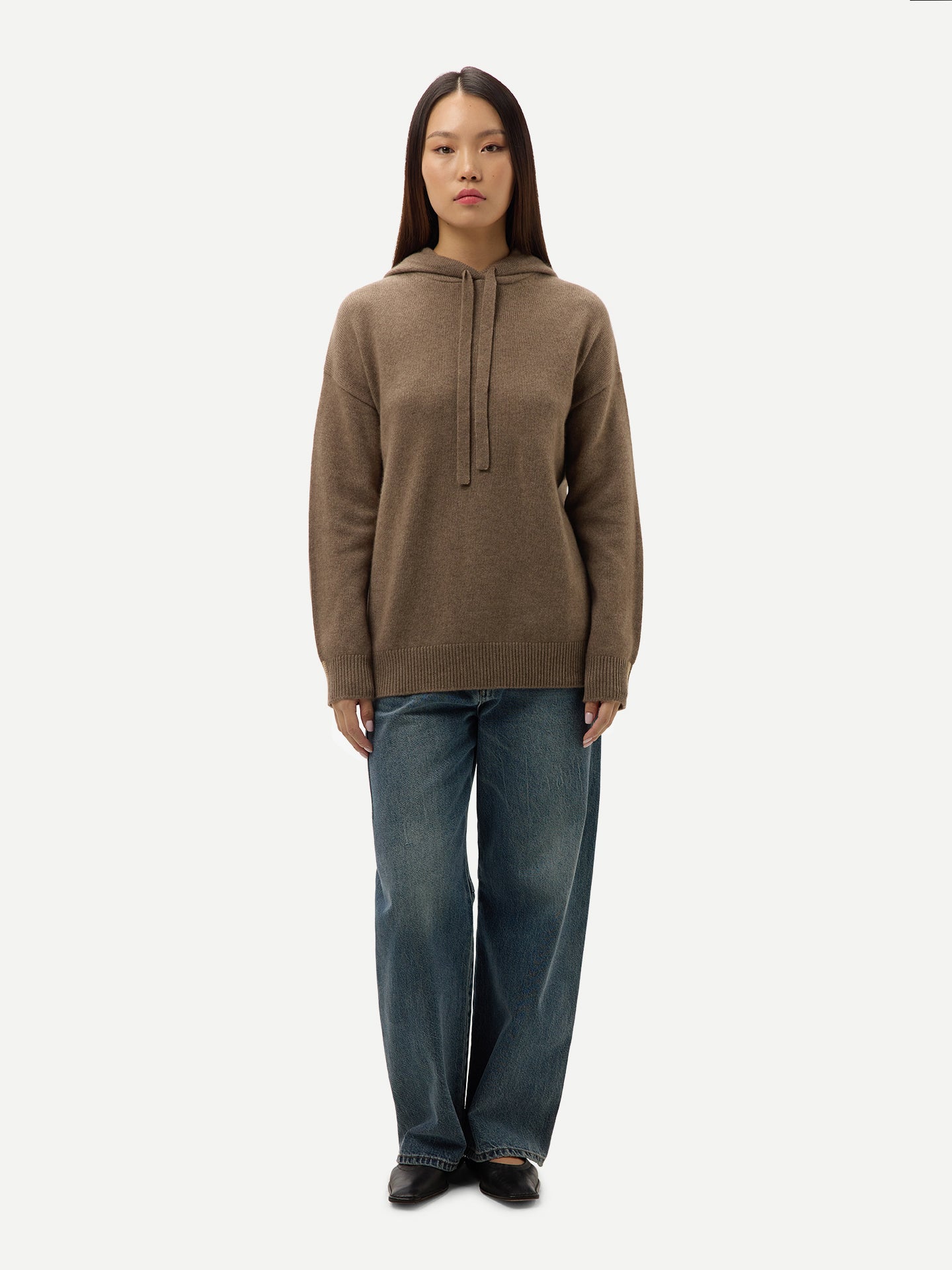 Organic Color Cashmere Pullover Hoodie Taupe - Gobi Cashmere