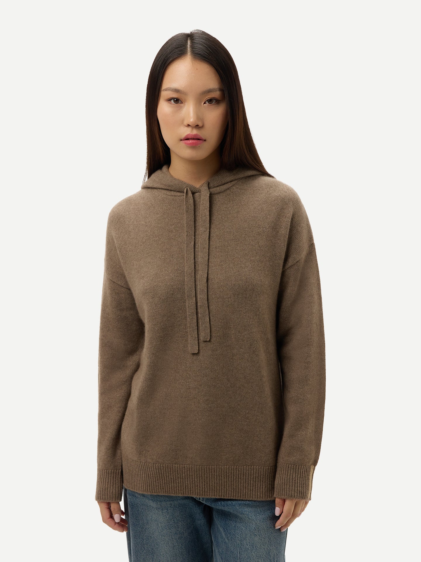 Organic Color Cashmere Pullover Hoodie Taupe - Gobi Cashmere