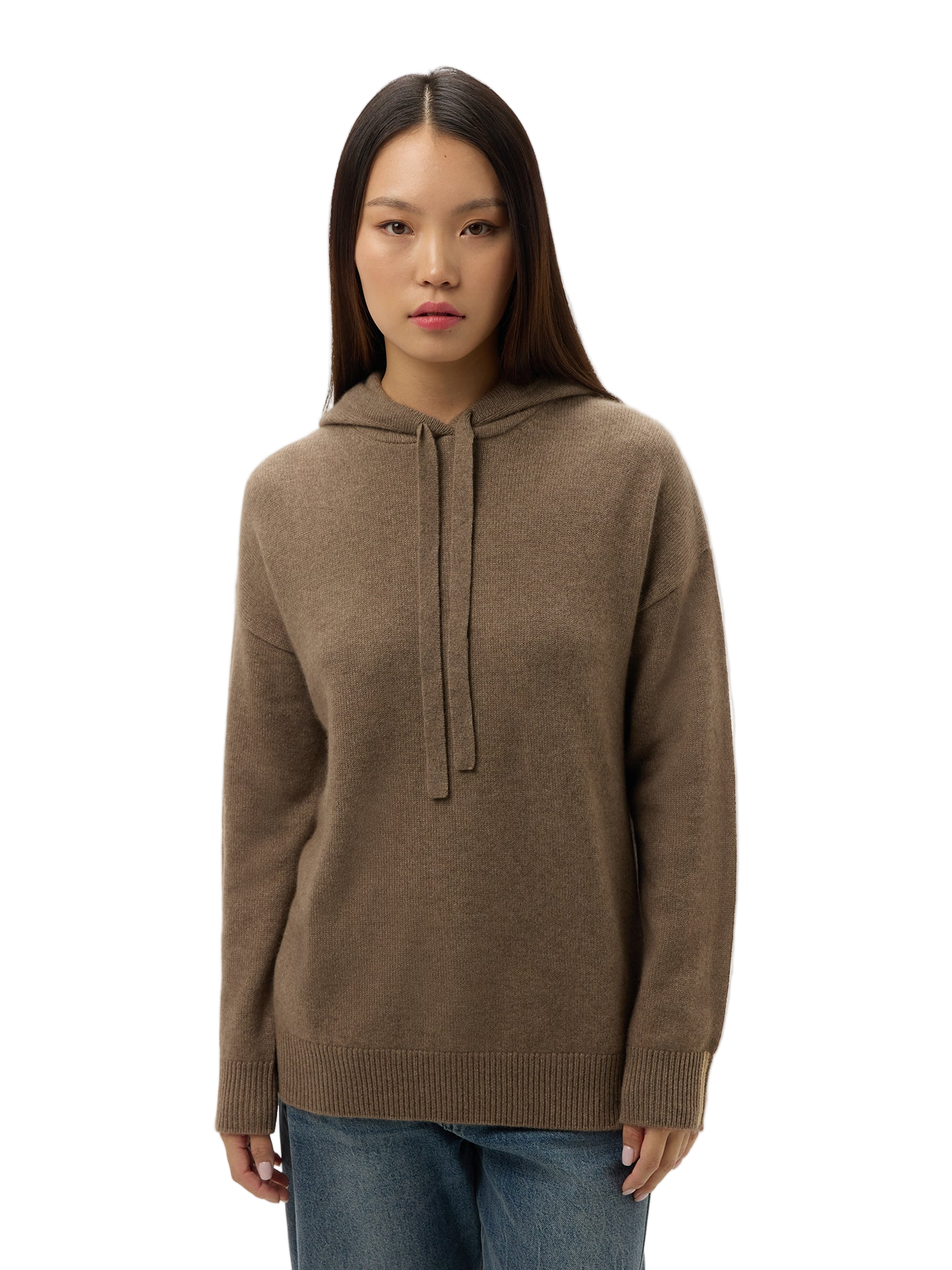 Organic Color Cashmere Pullover Hoodie Taupe - Gobi Cashmere amazonimage