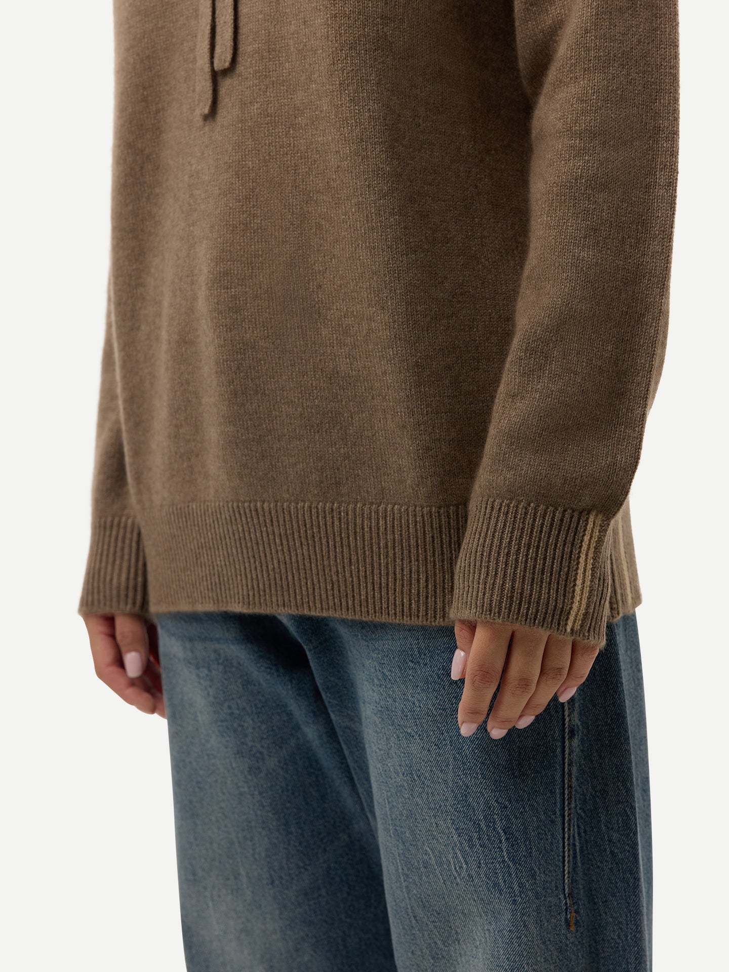 Organic Color Cashmere Pullover Hoodie Taupe - Gobi Cashmere