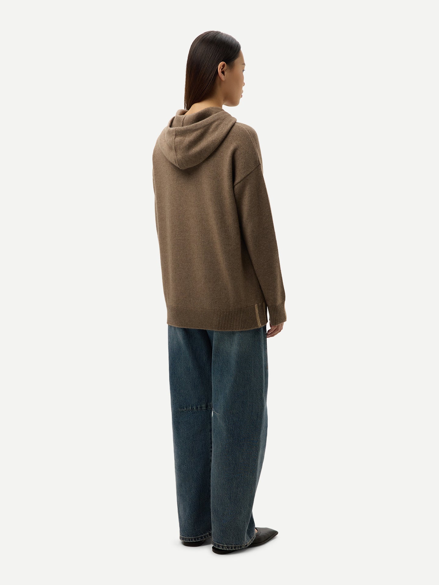 Organic Color Cashmere Pullover Hoodie Taupe - Gobi Cashmere