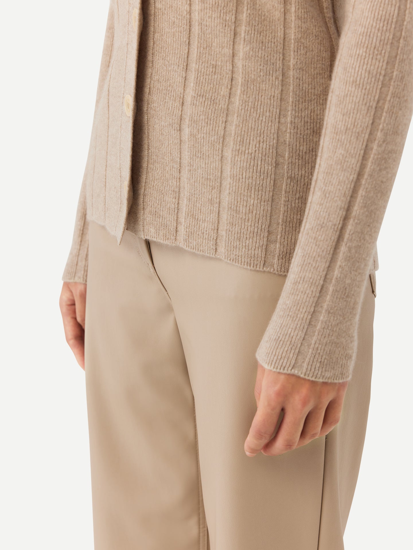 Organic Color Button-Up Cashmere Cardigan