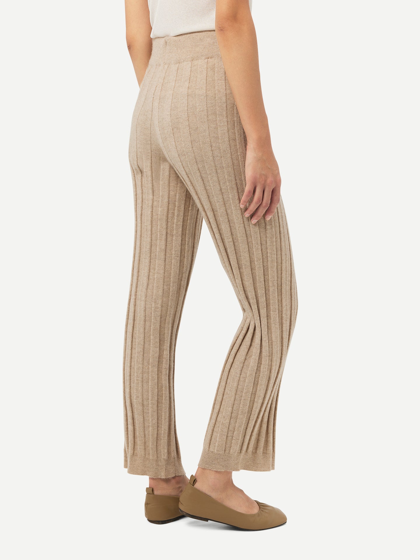 Organic Color Textured Knit Cashmere Pants