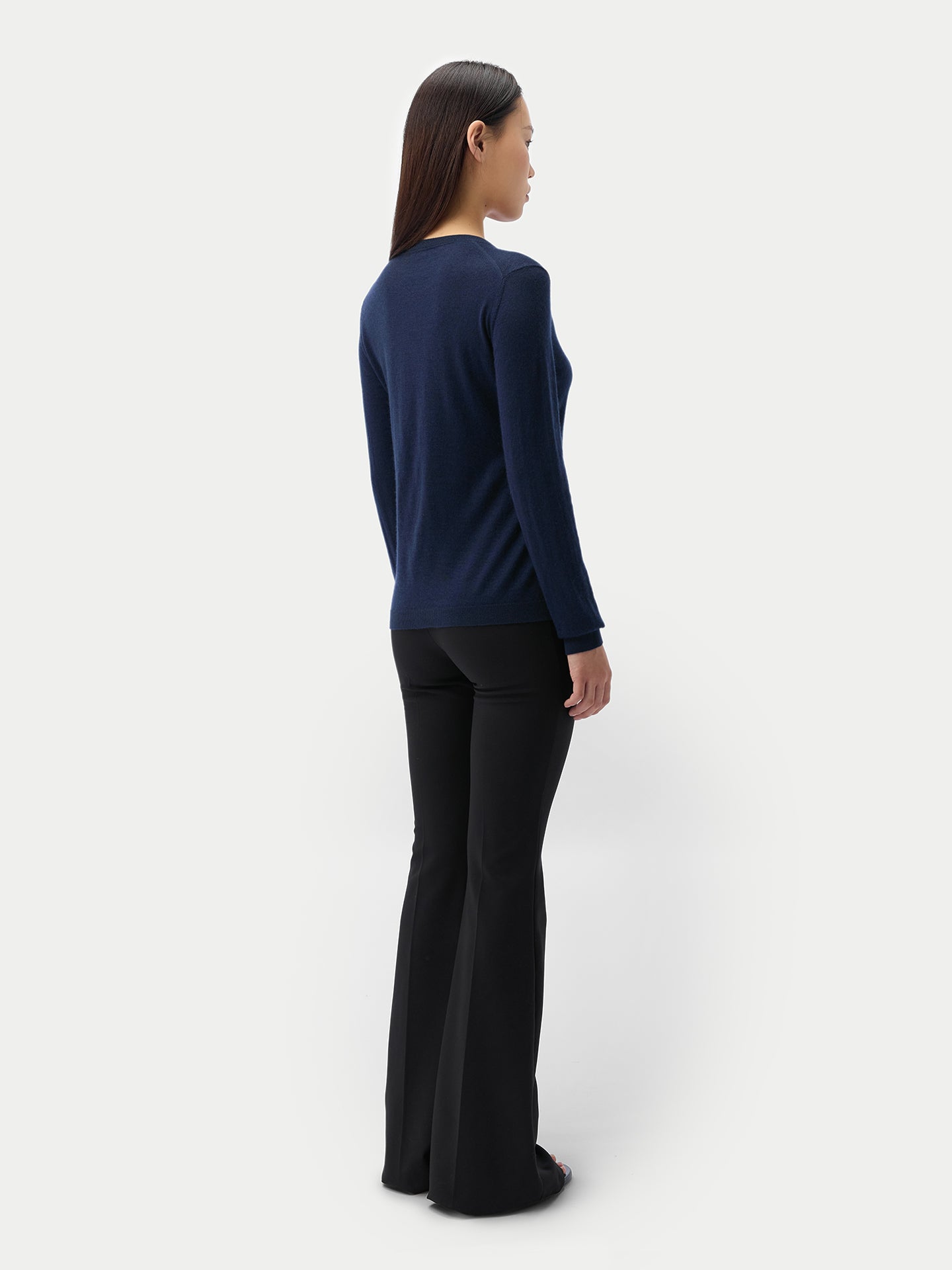 Cashmere-Silk Crew Neck Cardigan