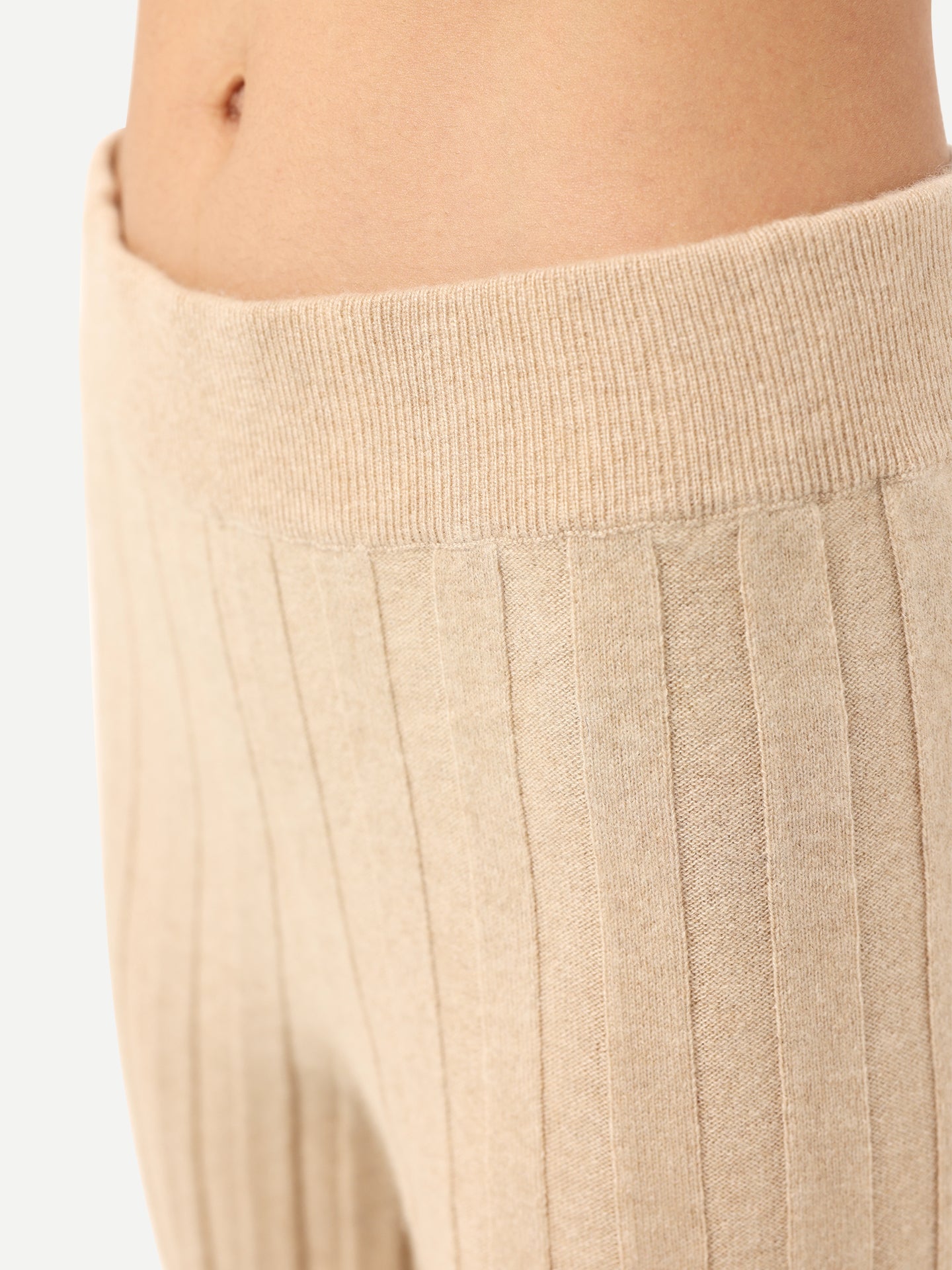 Organic Color Textured Knit Cashmere Pants