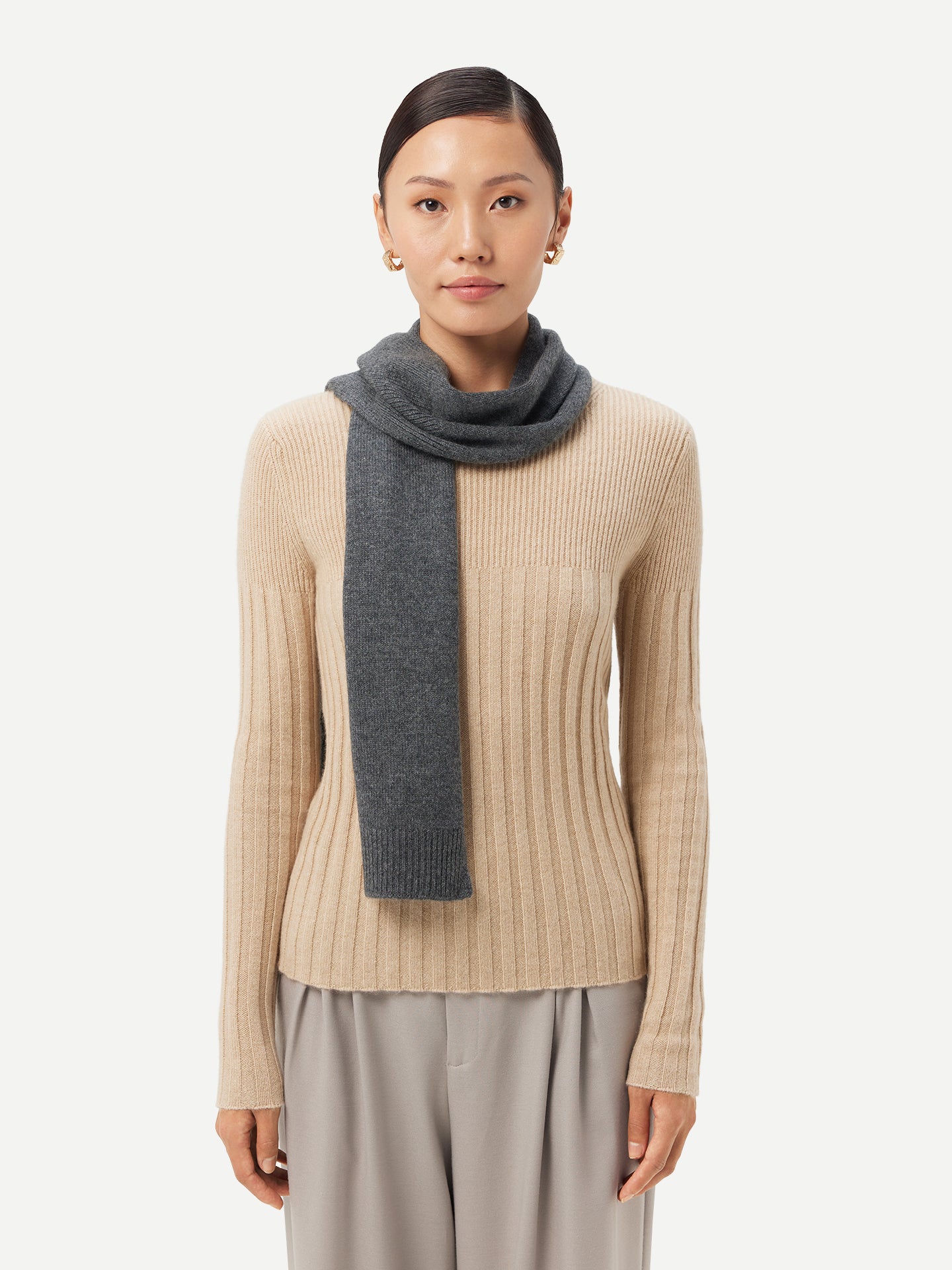 Ribbed Cashmere Scarf