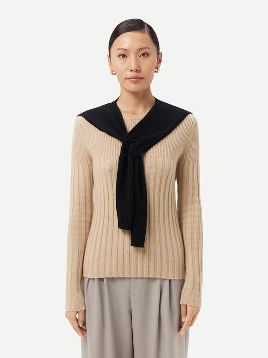 Women's Cashmere Shoulder Wrap Black - Gobi Cashmere