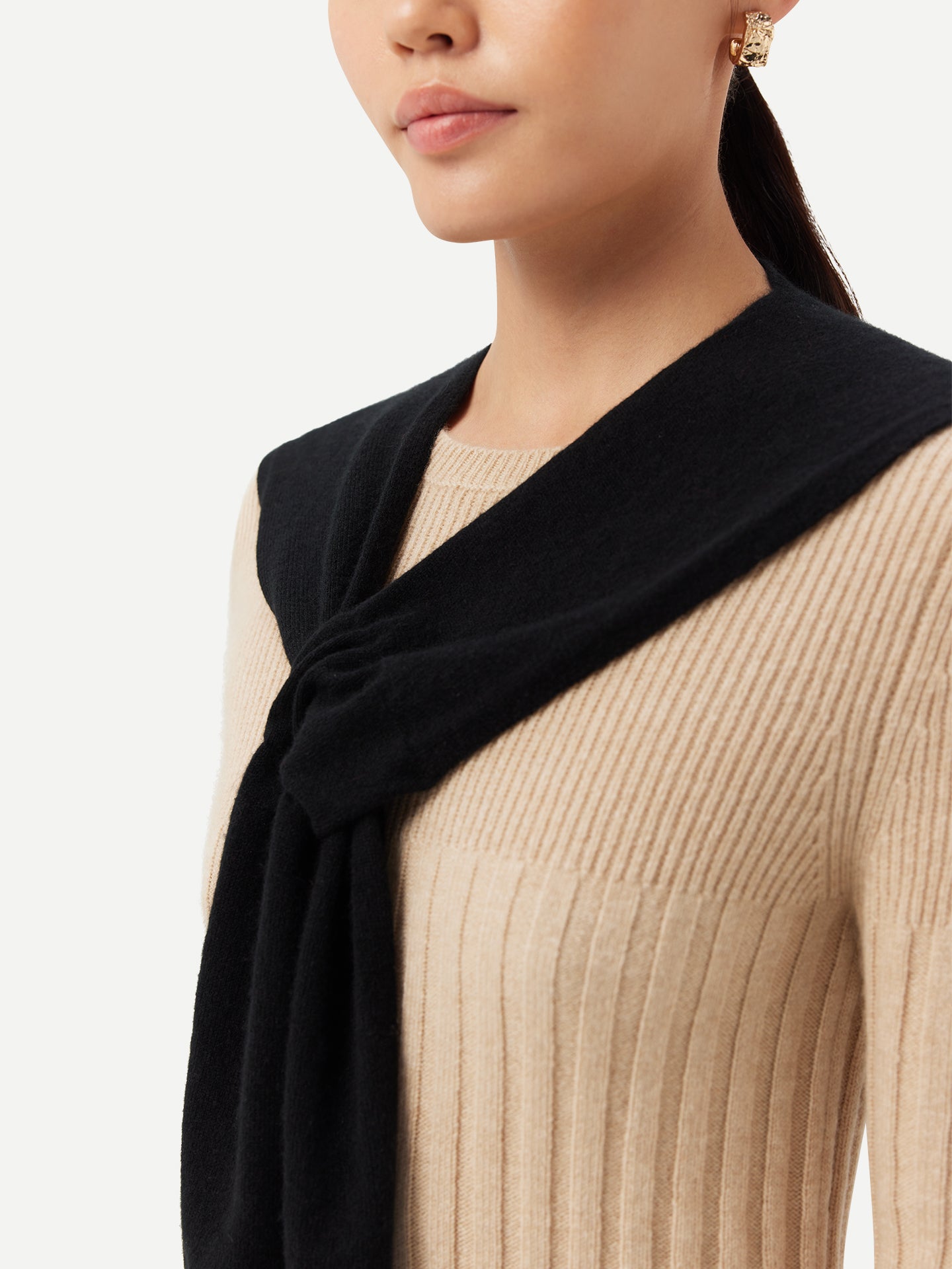 Women's Cashmere Shoulder Wrap Black - Gobi Cashmere