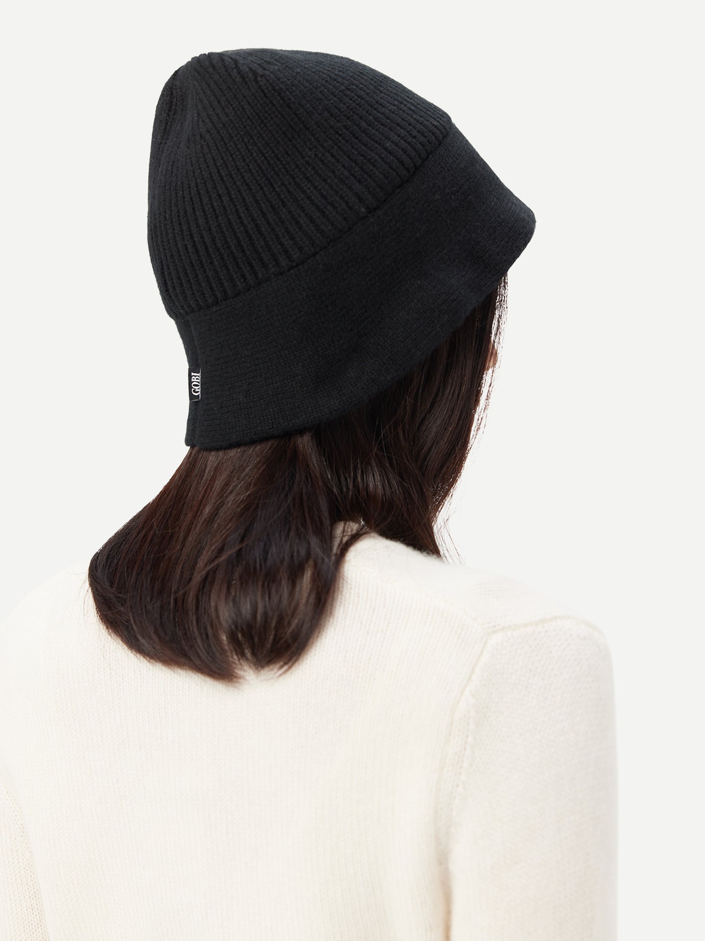 Women's Wide-Brim Cashmere Hat Black - Gobi Cashmere