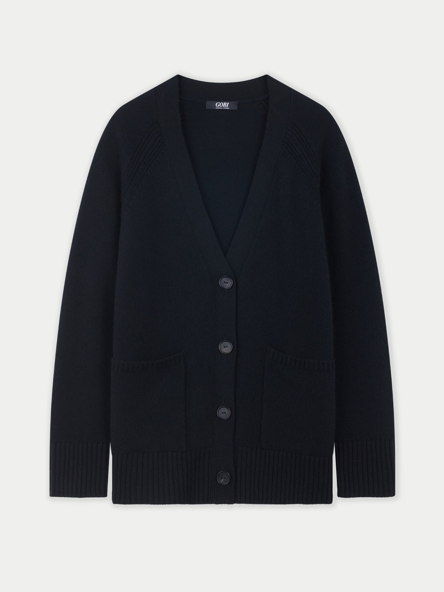 Relaxed-Fit Cashmere Cardigan Black - Gobi Cashmere