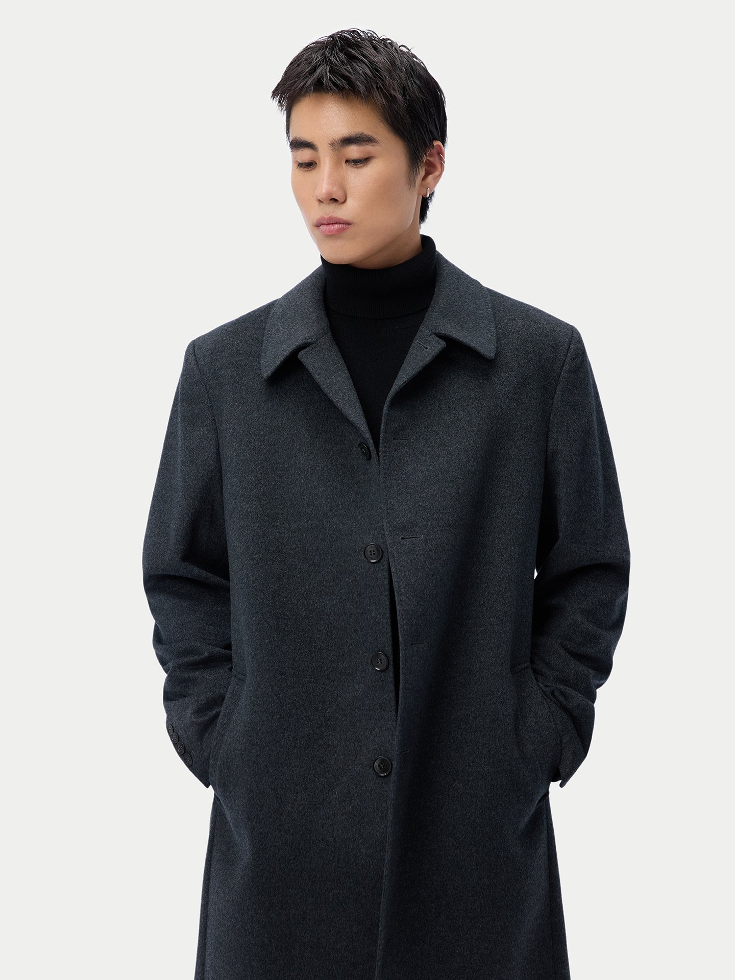 Men's Single Breasted Cashmere Coat