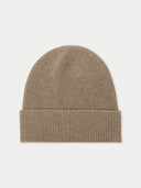 a beige minimal unisex rib knit beanie #color_taupe