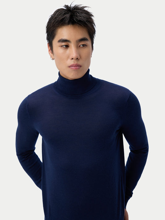 Cashmere-Silk Turtleneck Sweater