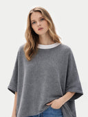 Boat-Neck Cashmere Poncho Dim Gray - Gobi Cashmere #color_dim-gray