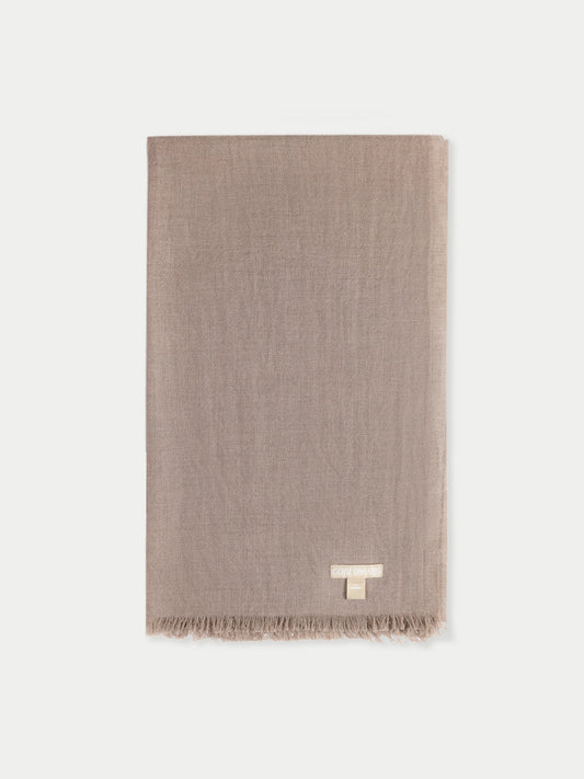 Women's Cashmere Lightweight Woven Scarf  Taupe - Gobi Cashmere