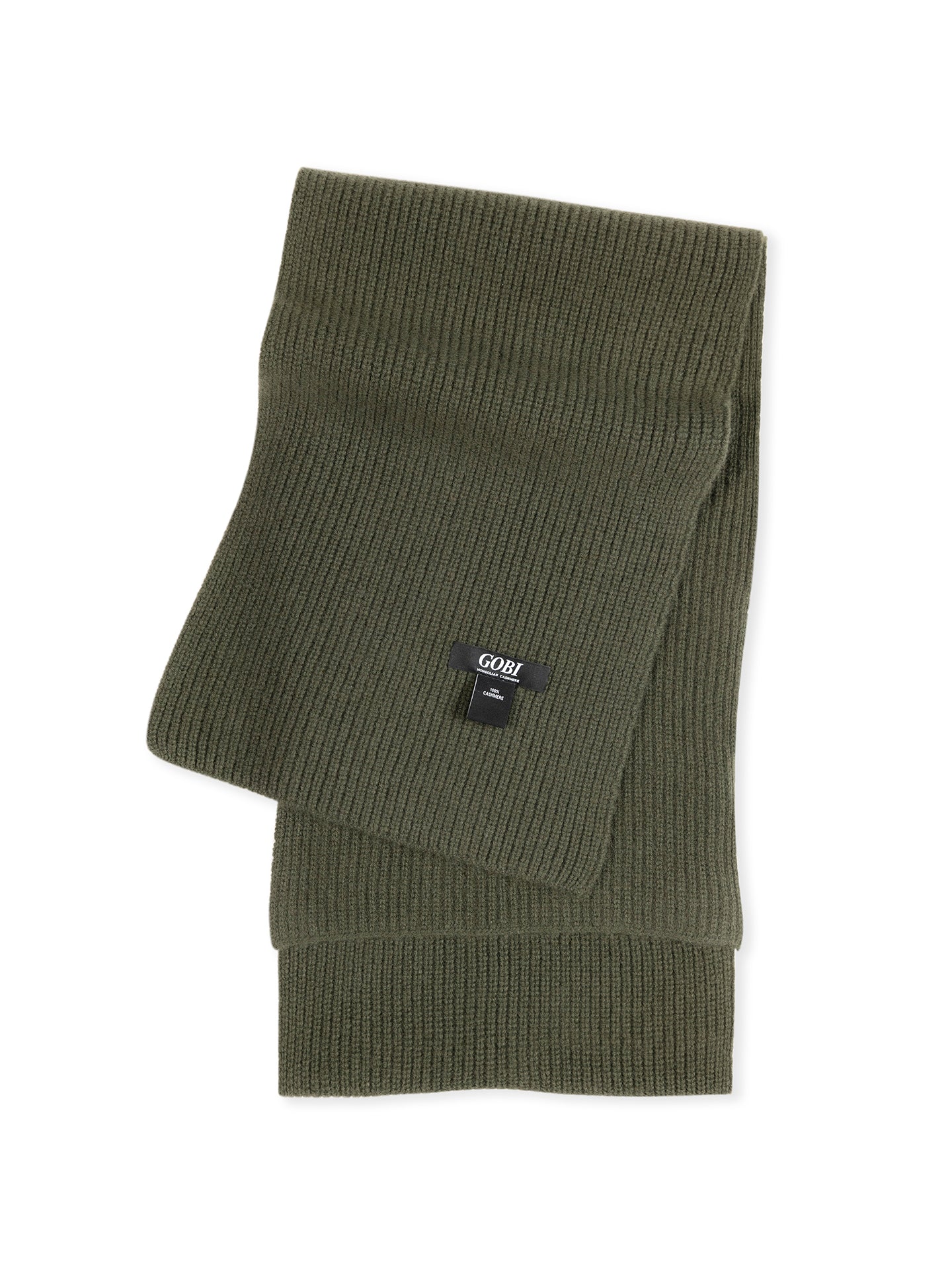 Unisex Cashmere Fishermen Knit Scarf Capulet Olive - Gobi Cashmere