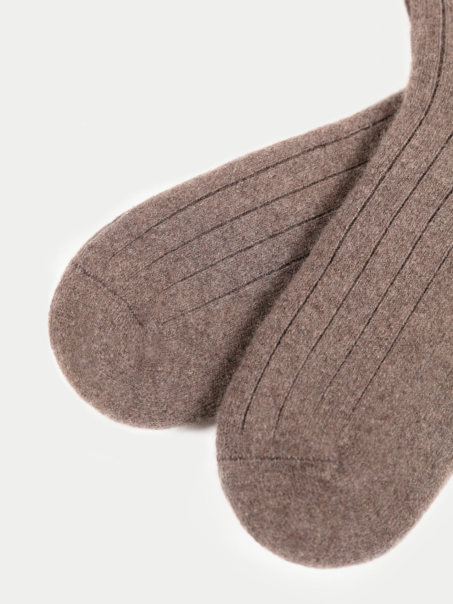 Unisex Cashmere Trim Knit Bed Socks Cocoa - Gobi Cashmere