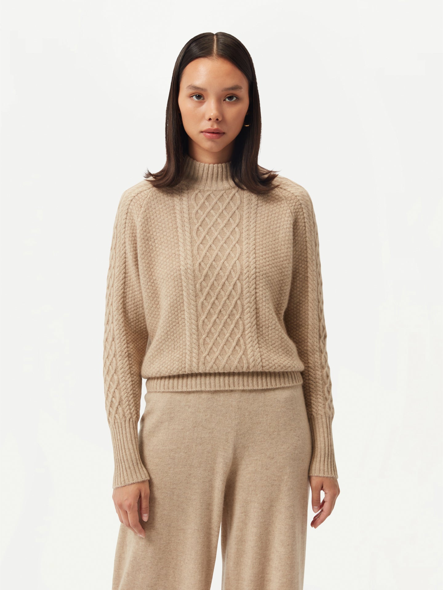 Organic Color Cashmere Fisherman Sweater