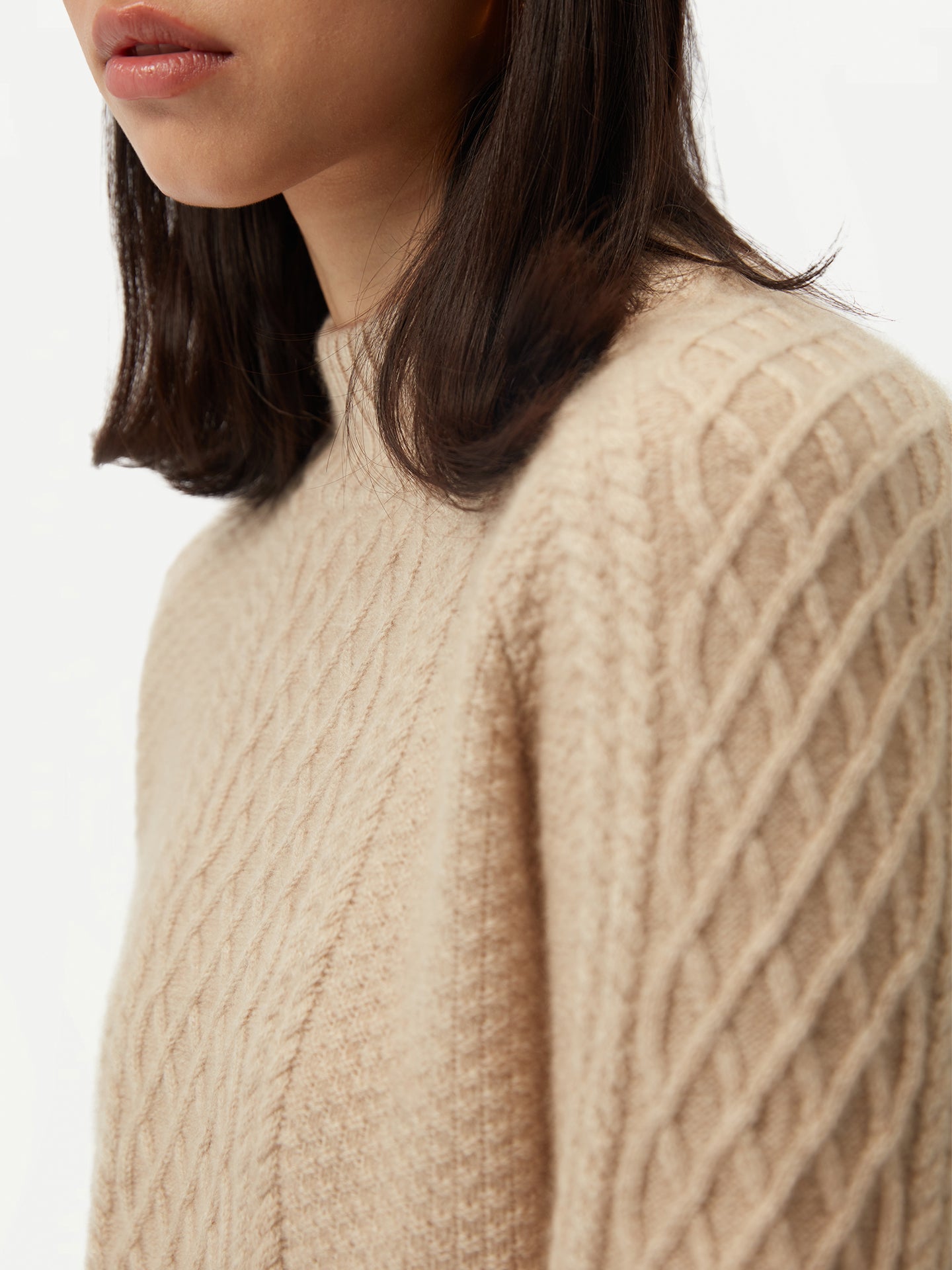 Organic Color Cashmere Fisherman Sweater