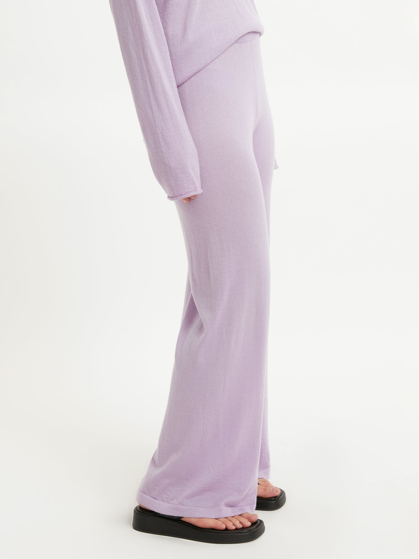 Women's Silk Cashmere Wide Leg Pants Orchid Bloom - Gobi Cashmere