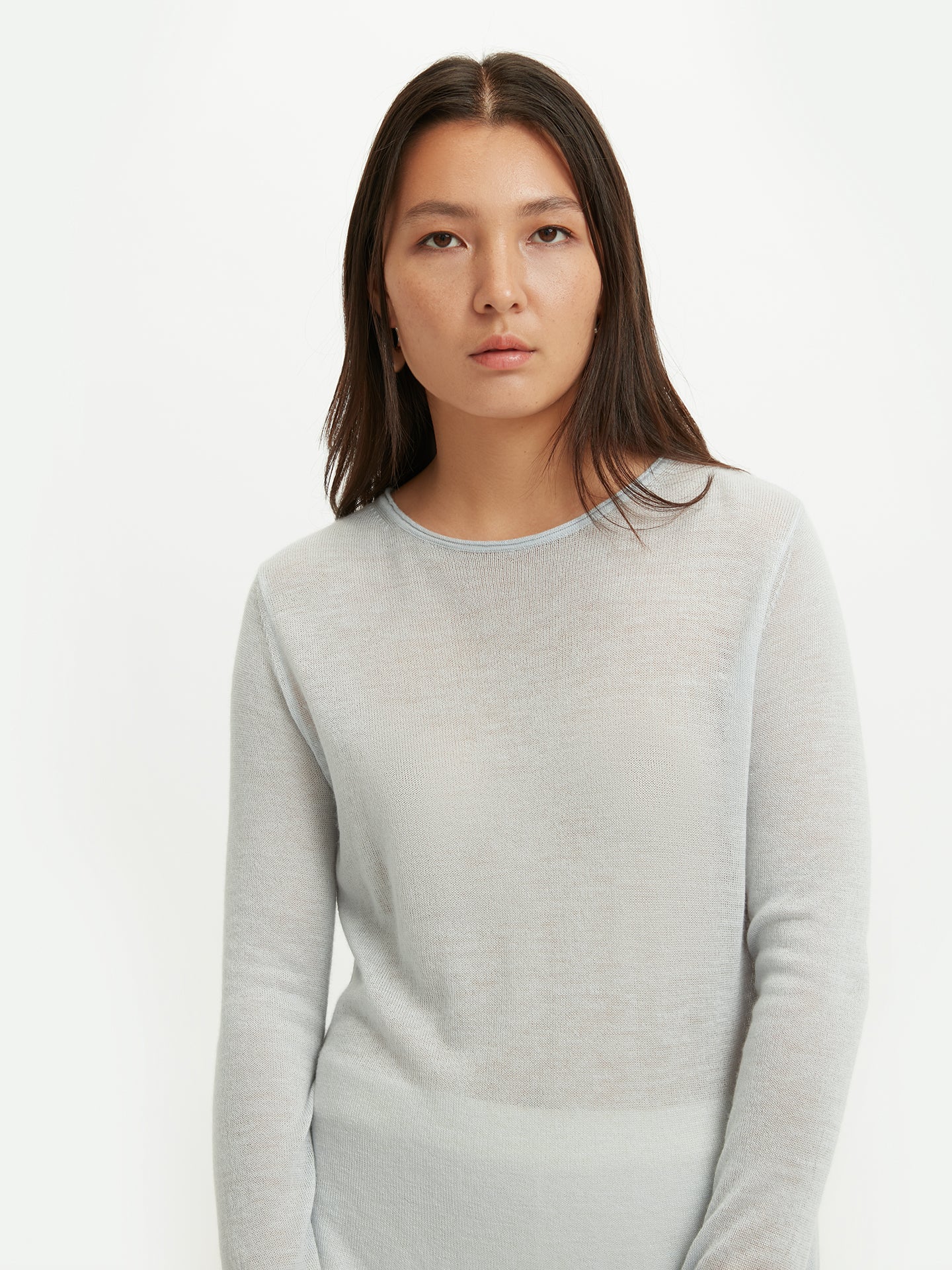 Women's Silk Cashmere Boat Neck Ice Flow - Gobi Cashmere