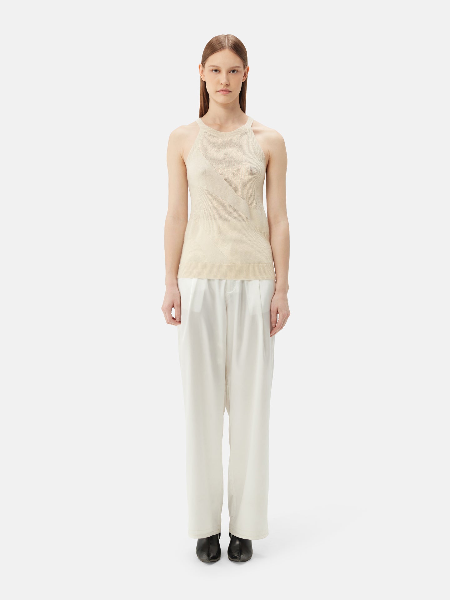 Women's Organic Colour Cashmere Top Off White - Gobi Cashmere