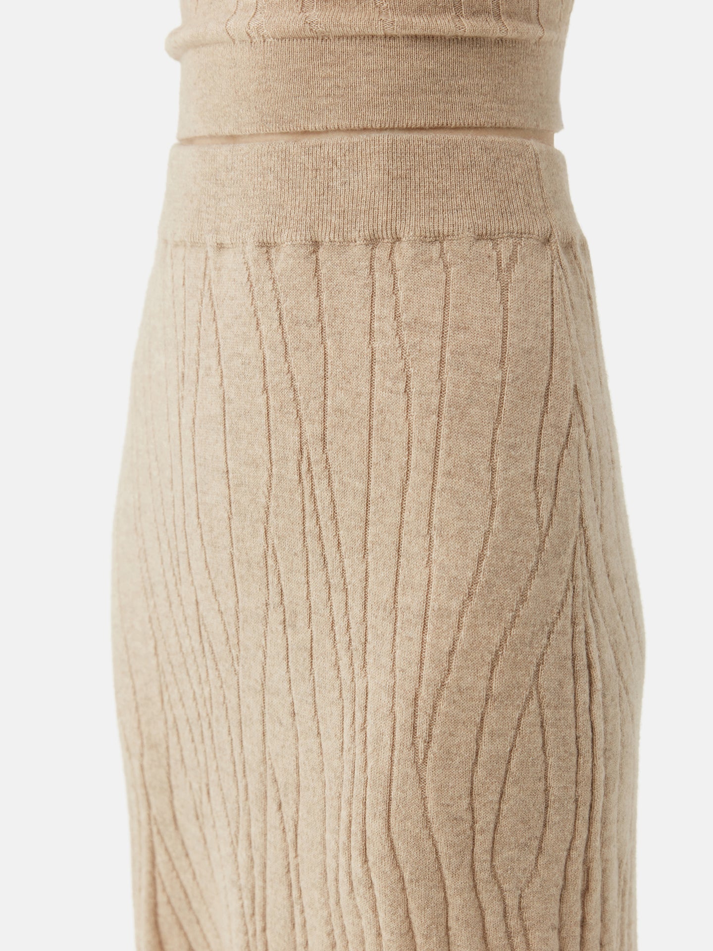 Women's Organic Colour Lightweight Cashmere Skirt Warm Grey - Gobi Cashmere