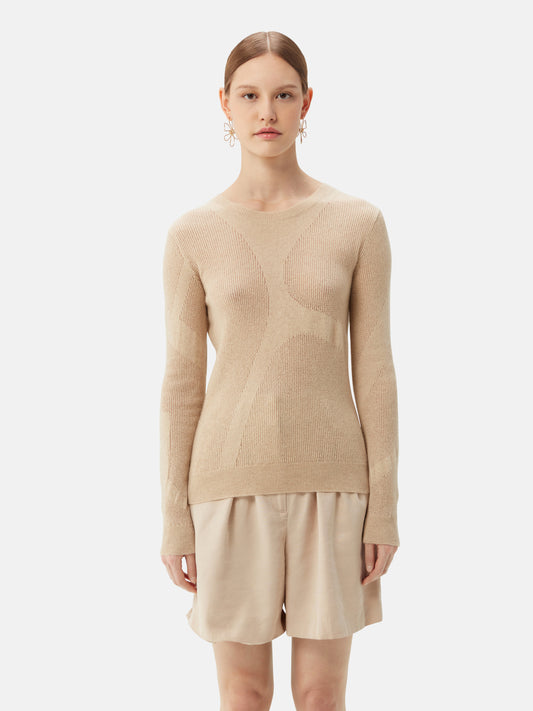 Women's Organic Colour Lightweight cashmere Crewneck Sweater Beige - Gobi Cashmere