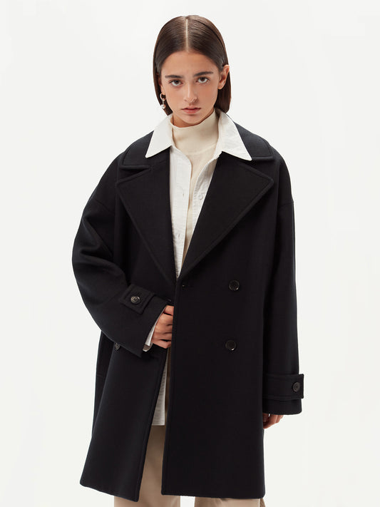 Double-Breasted Cashmere Peacoat
