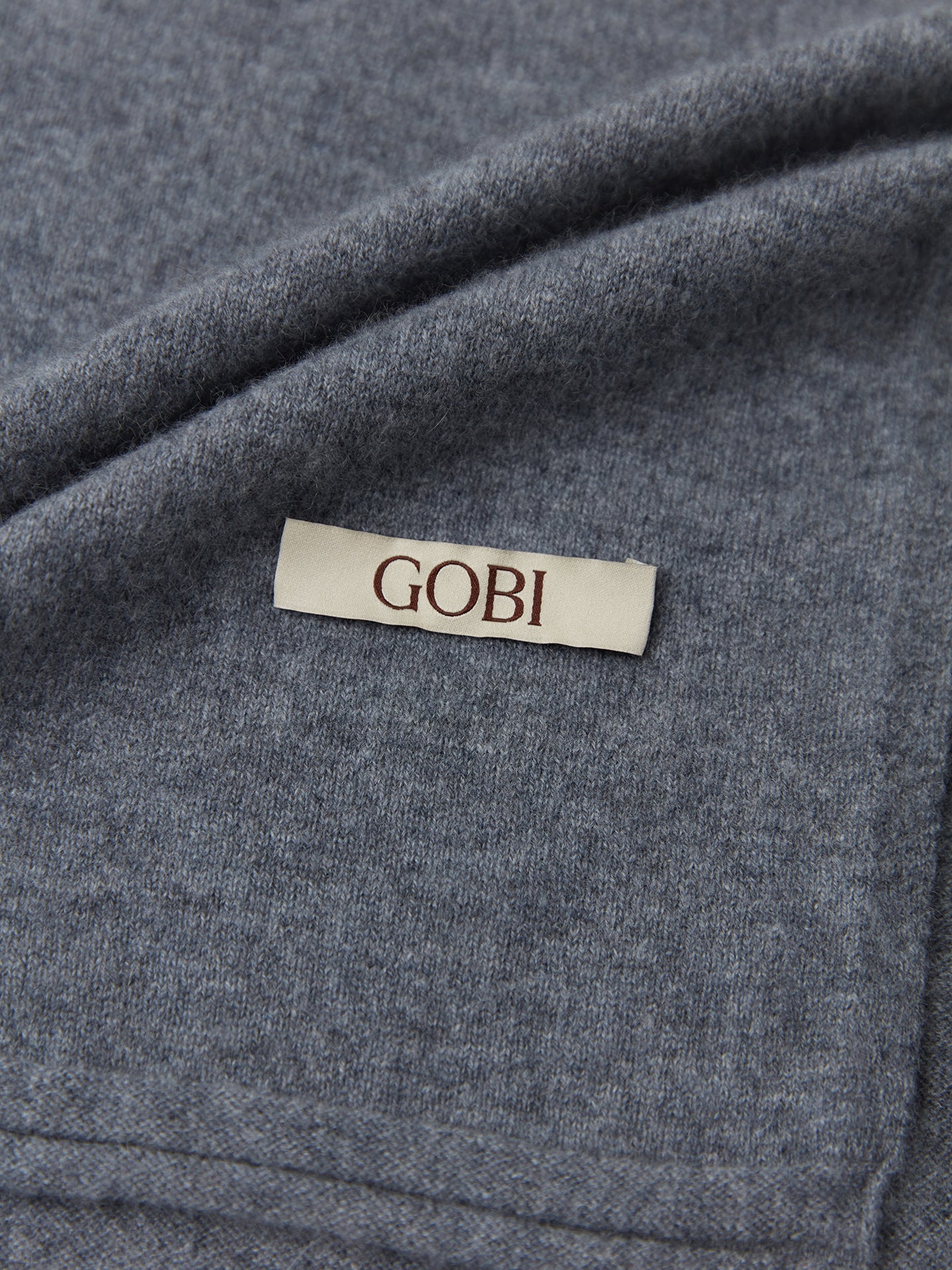 Unisex Cashmere Jersey Knit Scarf Dim Gray - Gobi Cashmere 