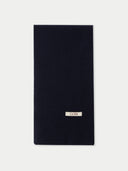 Black textured scarf with 'Gobi' branding on a white background #color_navy-blazer