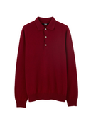 Essential Cashmere Polo Sweater in Bordeaux