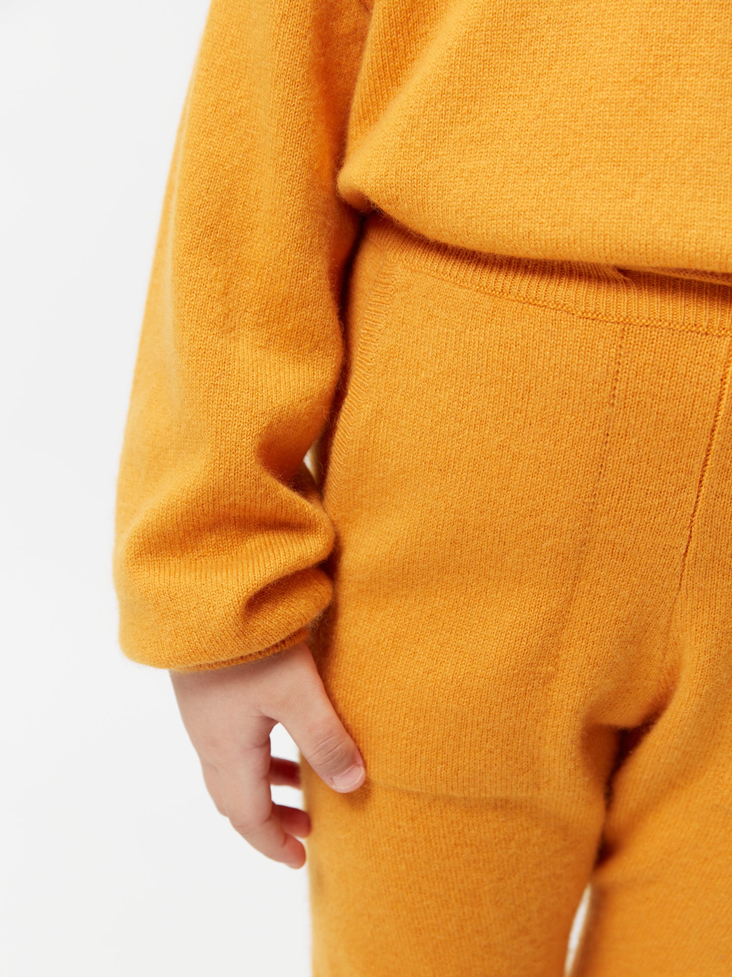 Kids Cashmere Track Pants Cadmium Yellow - Gobi Cashmere