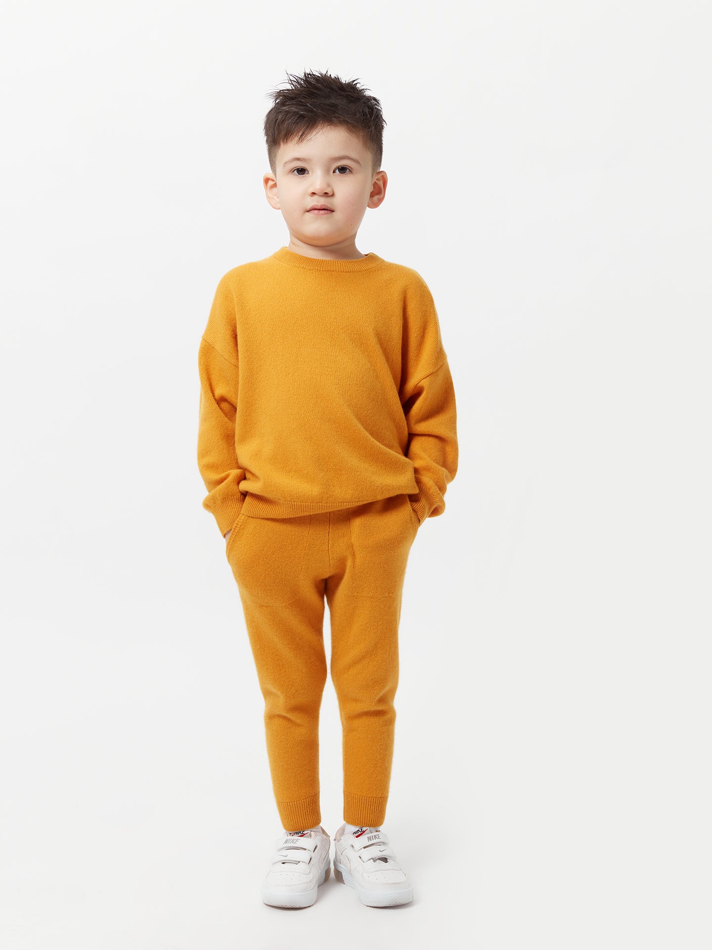 Kids Cashmere Track Pants Cadmium Yellow - Gobi Cashmere