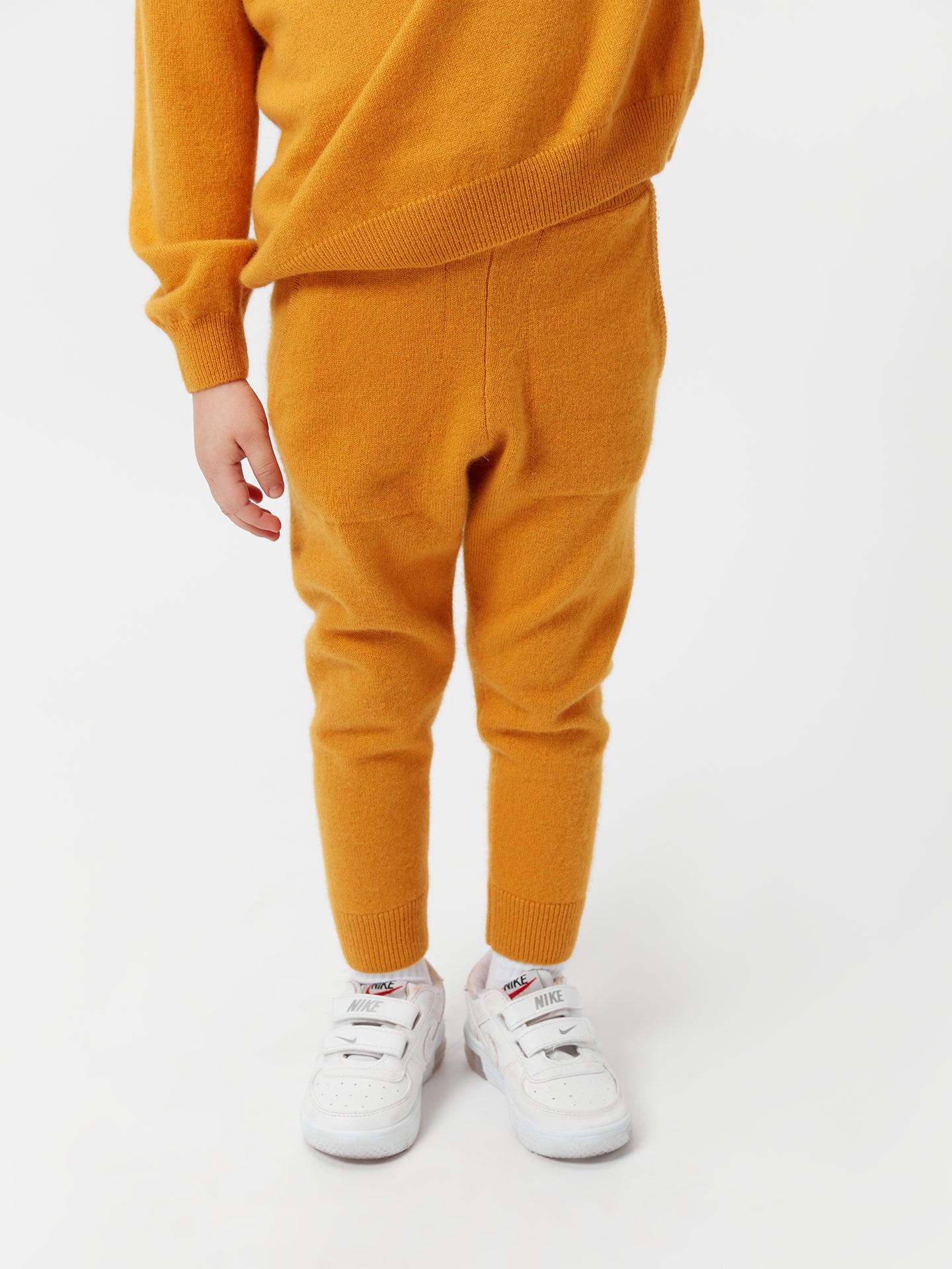 Kids Cashmere Track Pants Cadmium Yellow - Gobi Cashmere