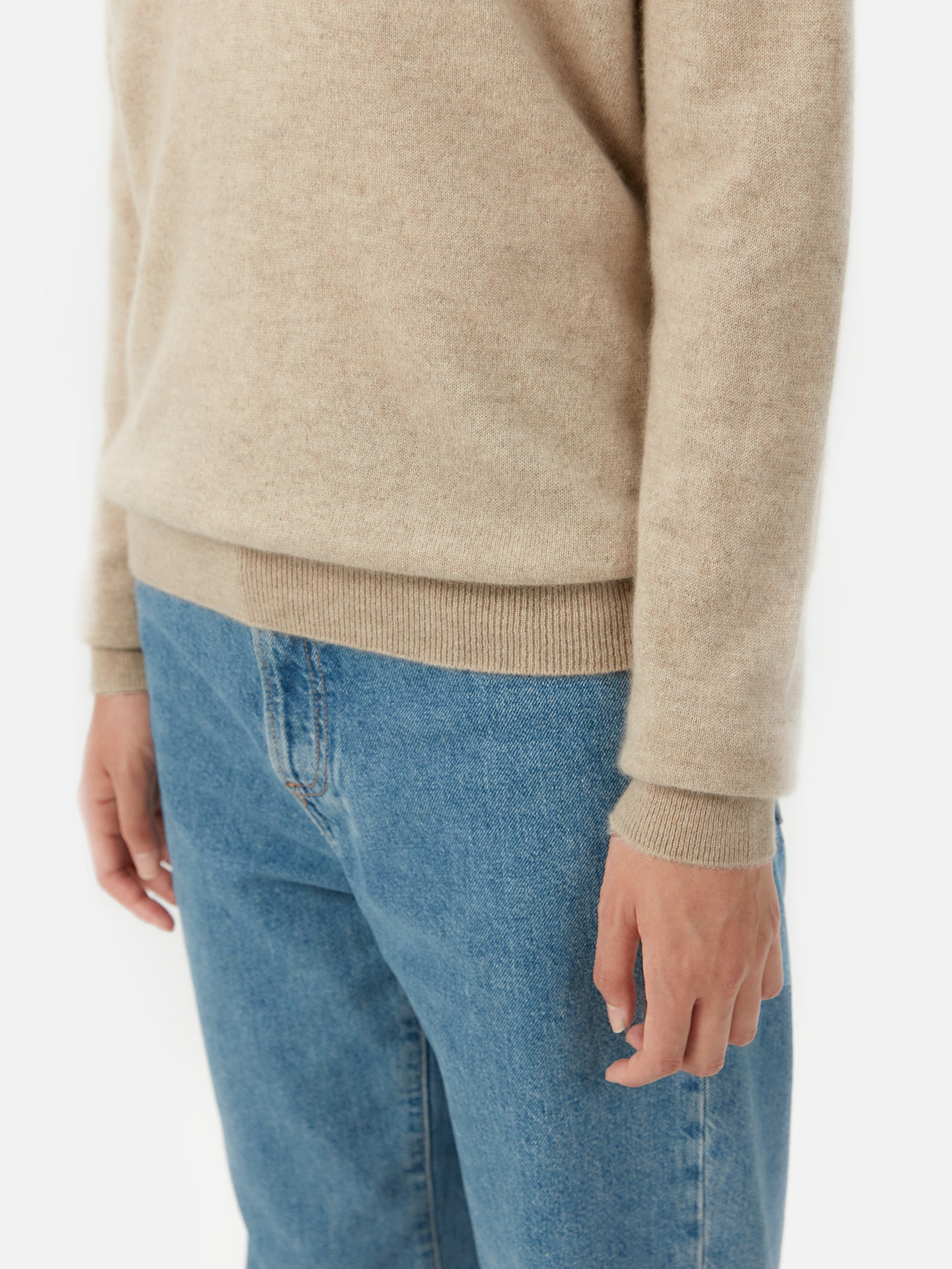 Organic Colour Cashmere Basic V-Neck Sweater