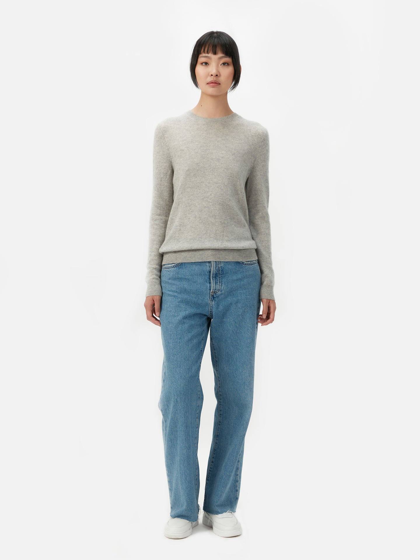 Women's Cashmere $99 Hat & Sweater Set Grey - Gobi Cashmere