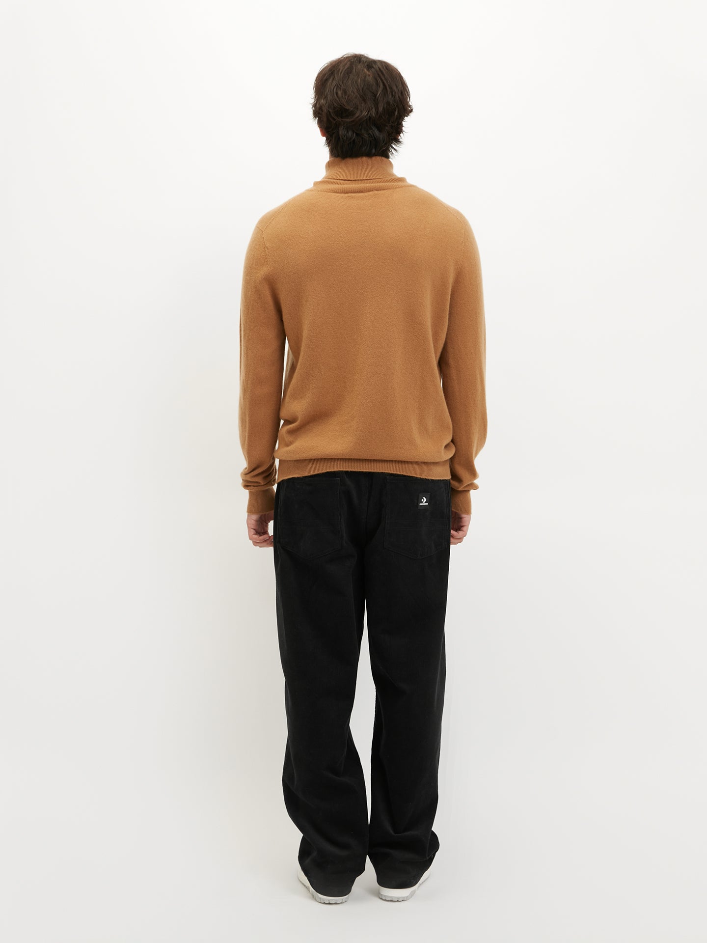 Men's Cashmere Basic Turtle Neck Sweater Almond - Gobi Cashmere