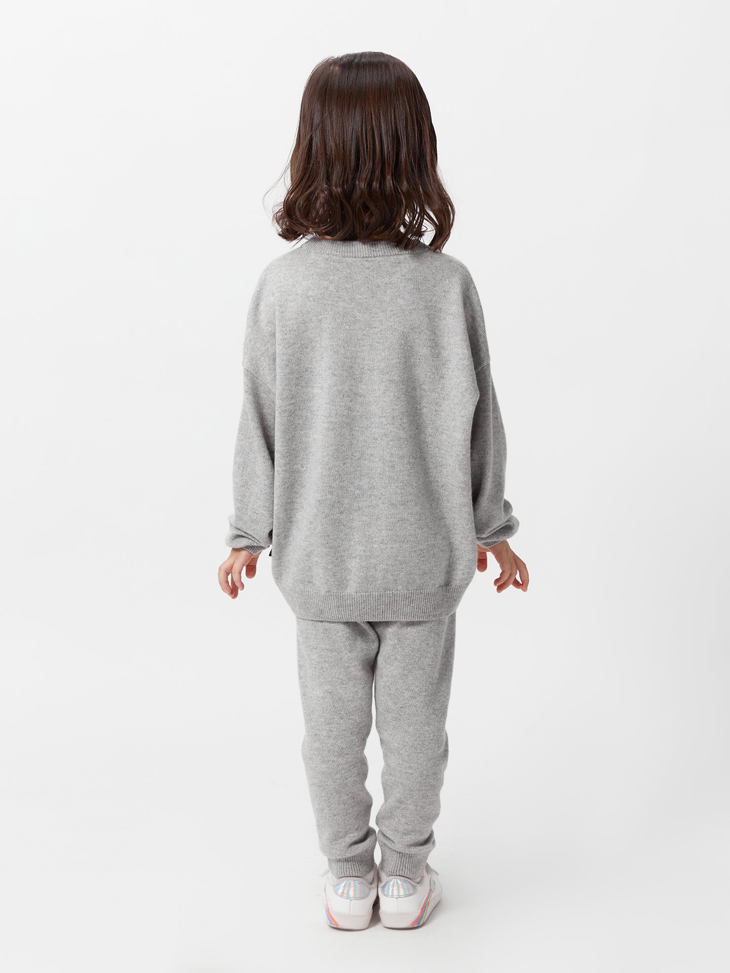 Kids Cashmere Crew Neck Sweater Down Blue - Gobi Cashmere