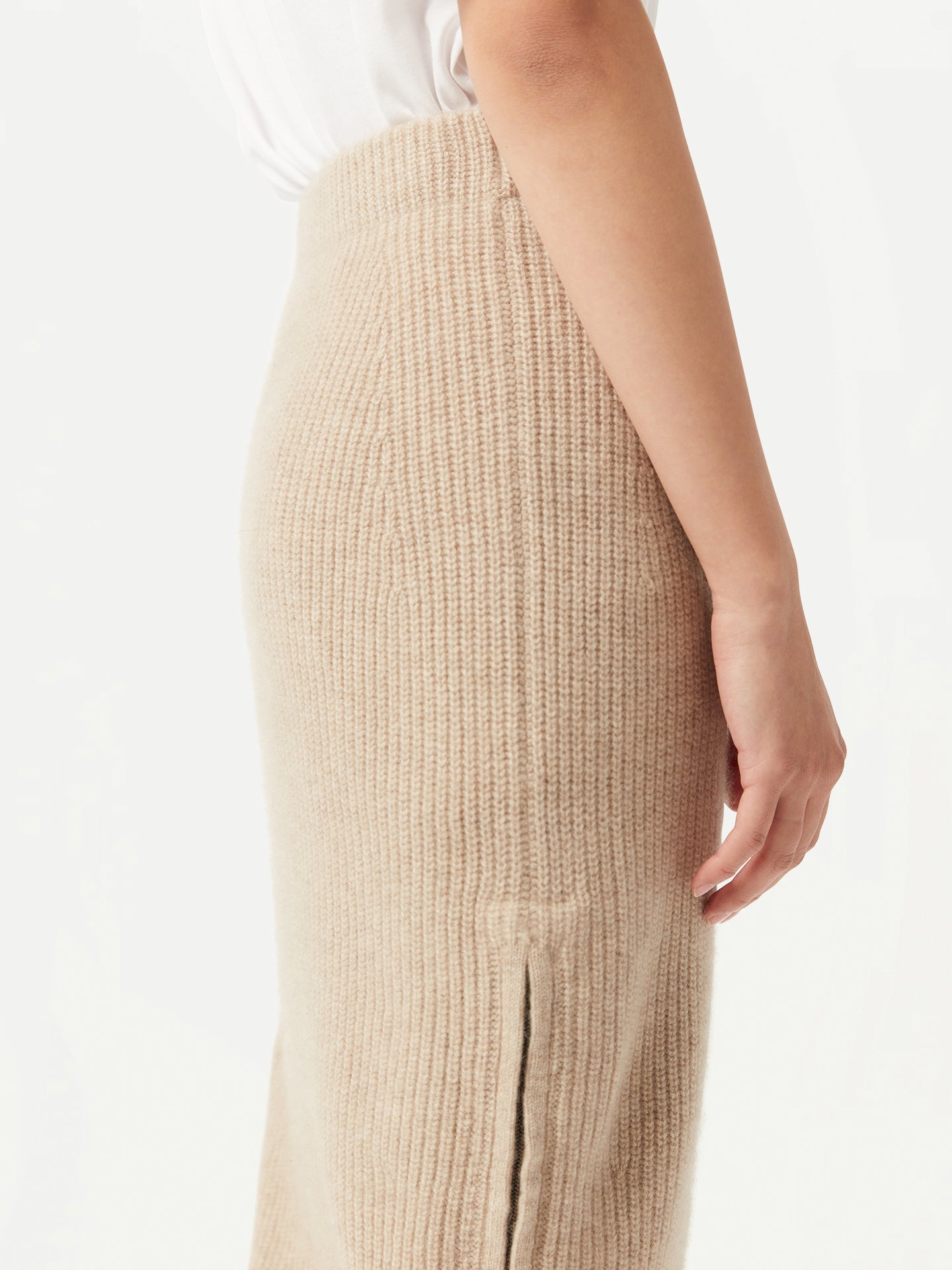 Organic Color Cashmere Skirt with Zip