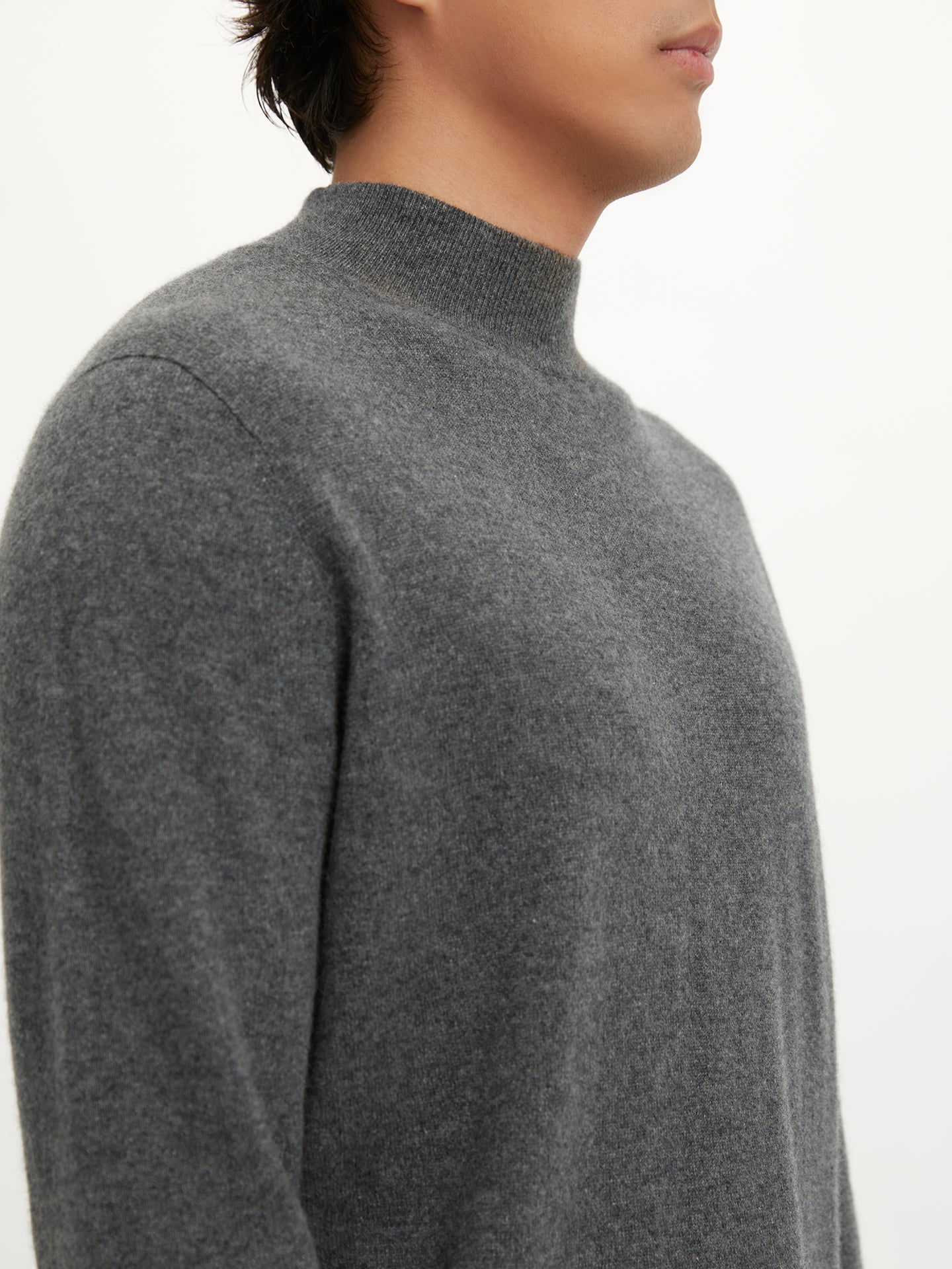 Men's Cashmere Mock Neck Sweater Plum Kitten - Gobi Cashmere